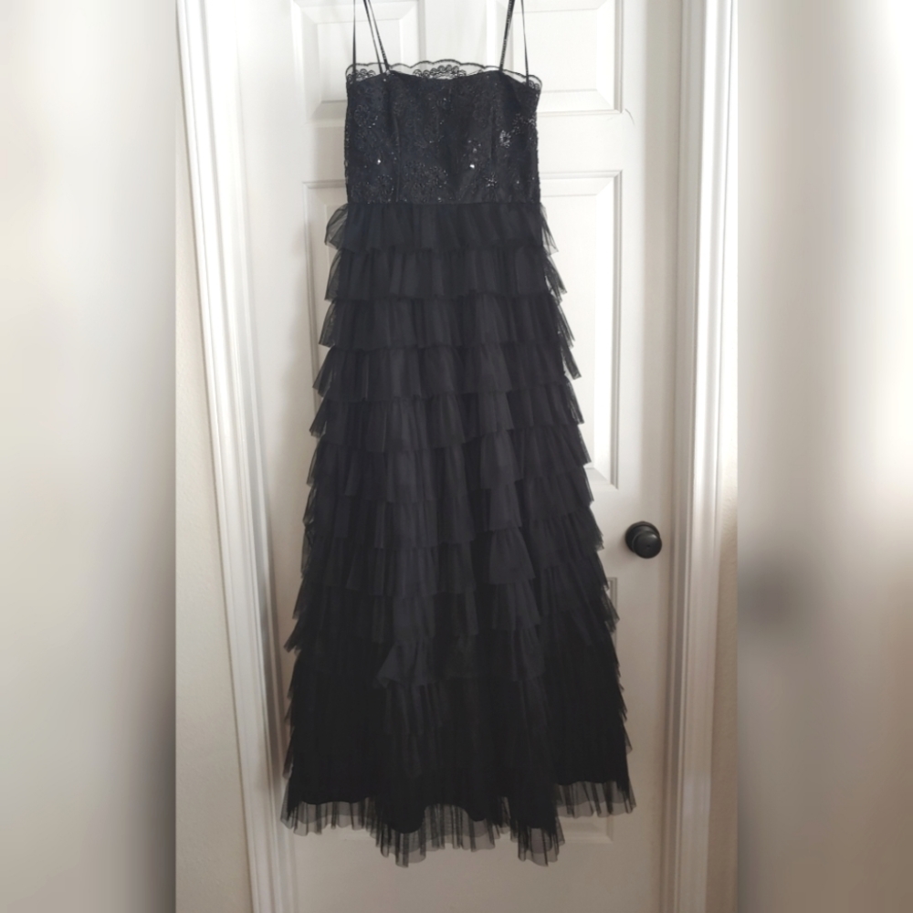 Black strapless floor length gown 5/6